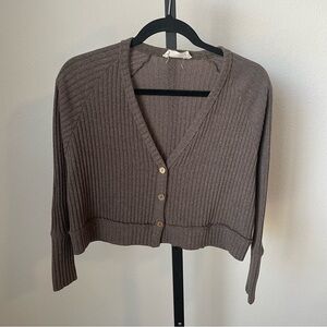 Cookies Clothing Brown Knit Cropped Sweater Long Sleeve Top Size Small